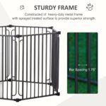 Dog Playpen with Door & Removable Cover for Small & Most Medium Sized Dogs Indoor & Outdoor Use, 47″ H - Image 6
