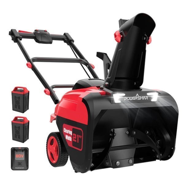 31600c96-dbc0-426f-ae1e-06eded04638f.jpg PowerSmart 80V 21″ Cordless Snow Blower with 2 Batteries and Charger - Image 1