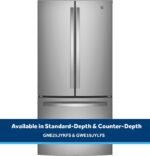 GE – 33 in. Wide 24.7 Cu. Ft. French Door Refrigerator with Internal Water Dispenser – Stainless Steel - Image 3