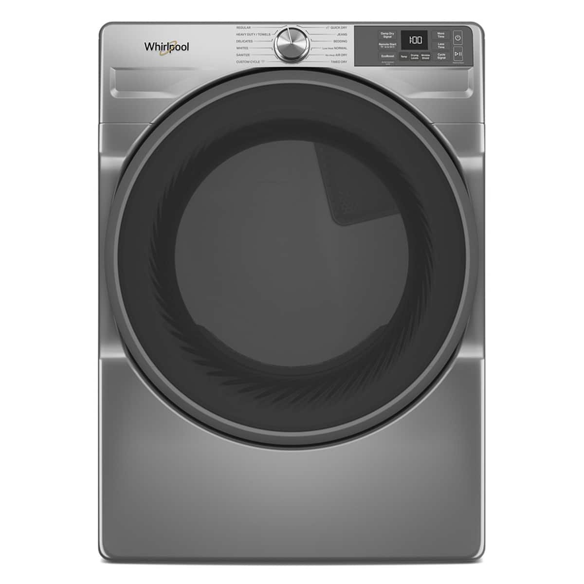 3db049e7-53dd-47ef-b2fd-406f9a2cda60.jpg Whirlpool – 7.4 Cu. Ft. Stackable Smart Electric Dryer with Wrinkle Shield Option – Radiant Silver - Image 1