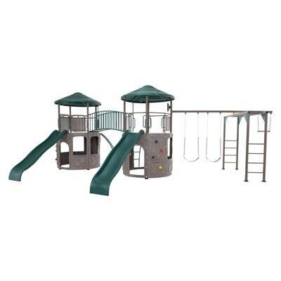 42e4530a-4345-423d-b021-c01738d93c93.jpg Lifetime Double Adventure Tower with Monkey Bars - Image 1