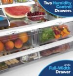 GE – 33 in. Wide 24.7 Cu. Ft. French Door Refrigerator with Internal Water Dispenser – Slate - Image 6