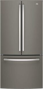 GE – 33 in. Wide 24.7 Cu. Ft. French Door Refrigerator with Internal Water Dispenser – Slate