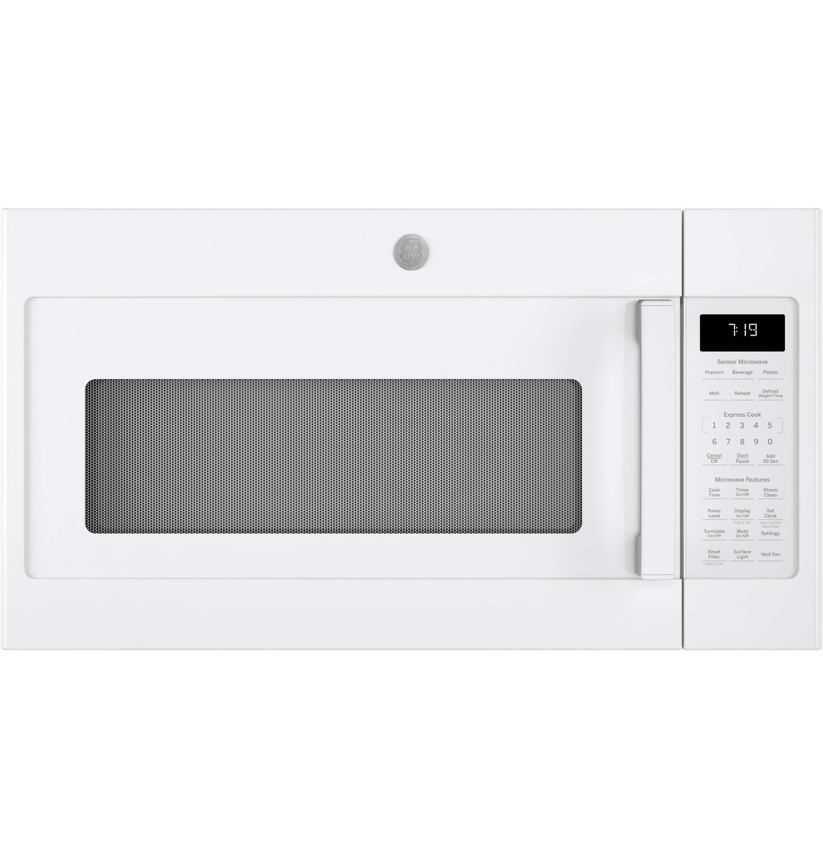 4ae5d69f-6839-402e-9332-4a15daa015f2.jpg GE – 1.9 Cu. Ft. Over-the-Range Microwave with Sensor Cooking and Steam Cleaning – White - Image 1