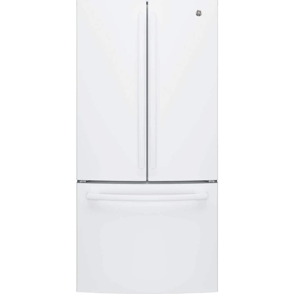 5003902_sd.jpg GE – 33 in. Wide 24.7 Cu. Ft. French Door Refrigerator with Internal Water Dispenser – High Gloss White - Image 1