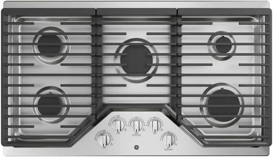 51QHl8qOHSL._AC_SL1000.jpg GE 36-Inch Built-in Gas Cooktop JGP5036SLSS - Image 1
