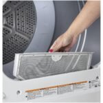 GE – 6.2 Cu. Ft. Electric Dryer with Shallow Depth Flat Back Design – White - Image 3