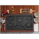 GE – 36 in. Wide 5 Burner Built-In Gas Cooktop with Dishwasher-Safe Grates – Black - Image 3