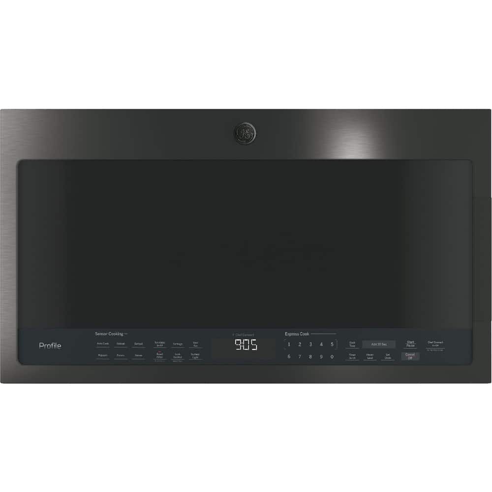 6113231_sd.jpg GE Profile – 2.1 Cu. Ft. Over-the-Range Microwave with Sensor Cooking and Chef Connect – Black Stainless Steel - Image 1