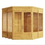 BillyOh Corner Summerhouse Log Cabin 7 x 7 Garden Storage Shed Wooden Summer House Sheds Picton Summerhouses