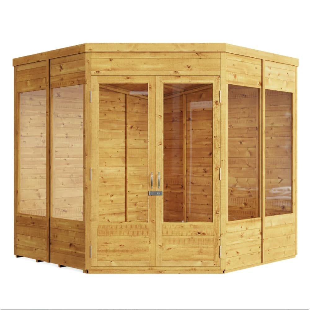 61O5BBw3AcL.jpg BillyOh Corner Summerhouse Log Cabin 7 x 7 Garden Storage Shed Wooden Summer House Sheds Picton Summerhouses - Image 1