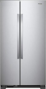 Whirlpool – 36 in. Wide 25.1 cu. ft. Side-by-Side Refrigerator – Stainless Steel