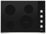 Whirlpool – 30 in. Wide 4 element Built-In Electric Cooktop – Stainless Steel