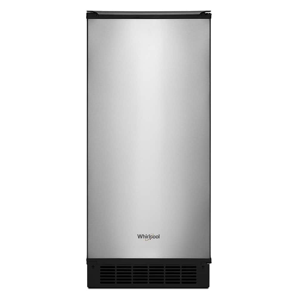 6328082_sd.jpg Whirlpool – 15″ 29-Lb. Freestanding Icemaker – Stainless Steel - Image 1