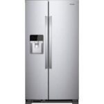 Whirlpool – 33 in. Wide 21.4 cu. ft. Side-by-Side Refrigerator – Monochromatic Stainless Steel