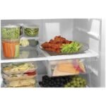 GE – 28 in. Wide 16.6 Cu. Ft. Top-Freezer Refrigerator with Edge-to-Edge Glass Shelves – Stainless Steel - Image 6