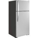 GE – 28 in. Wide 16.6 Cu. Ft. Top-Freezer Refrigerator with Edge-to-Edge Glass Shelves – Stainless Steel - Image 3