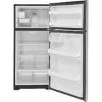GE – 28 in. Wide 16.6 Cu. Ft. Top-Freezer Refrigerator with Edge-to-Edge Glass Shelves – Stainless Steel - Image 5