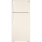 GE – 28 in. Wide 16.6 Cu. Ft. Top-Freezer Refrigerator with LED Interior Lighting – Bisque