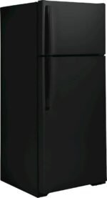 GE – 28 in. Wide 17.5 Cu. Ft. Top-Freezer Refrigerator with Edge-to-Edge Glass Shelves – Black - Image 3