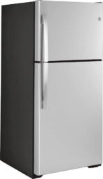 GE – 30 in. Wide 19.2 Cu. Ft. Top-Freezer Refrigerator with Premium Inner Door Modular Bins – Stainless Steel - Image 3