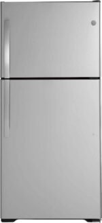 GE – 30 in. Wide 19.2 Cu. Ft. Top-Freezer Refrigerator with Premium Inner Door Modular Bins – Stainless Steel