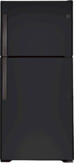 GE – 33 in. Wide 21.9 Cu. Ft. Top-Freezer Refrigerator with Garage Ready Performance from 38-110 Degrees Fahrenheit – Black Slate