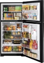 GE – 33 in. Wide 21.9 Cu. Ft. Top-Freezer Refrigerator with Garage Ready Performance from 38-110 Degrees Fahrenheit – Black Slate - Image 4