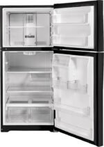 GE – 33 in. Wide 21.9 Cu. Ft. Top-Freezer Refrigerator with Garage Ready Performance from 38-110 Degrees Fahrenheit – Black Slate - Image 5