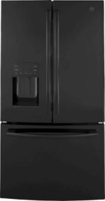 GE – 36 in. Wide 25.6 Cu. Ft. French Door Smart Refrigerator with Space Saving Ice Maker – High Gloss Black