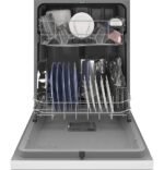 GE – 24″ Front Control Built-In Plastic Tub Dishwasher with Steam + Sanitization and 55 dBA – White - Image 4