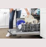 GE – 24″ Front Control Built-In Plastic Tub Dishwasher with Extra Heavy Duty Wash Cycle and 60dBA – Black - Image 7