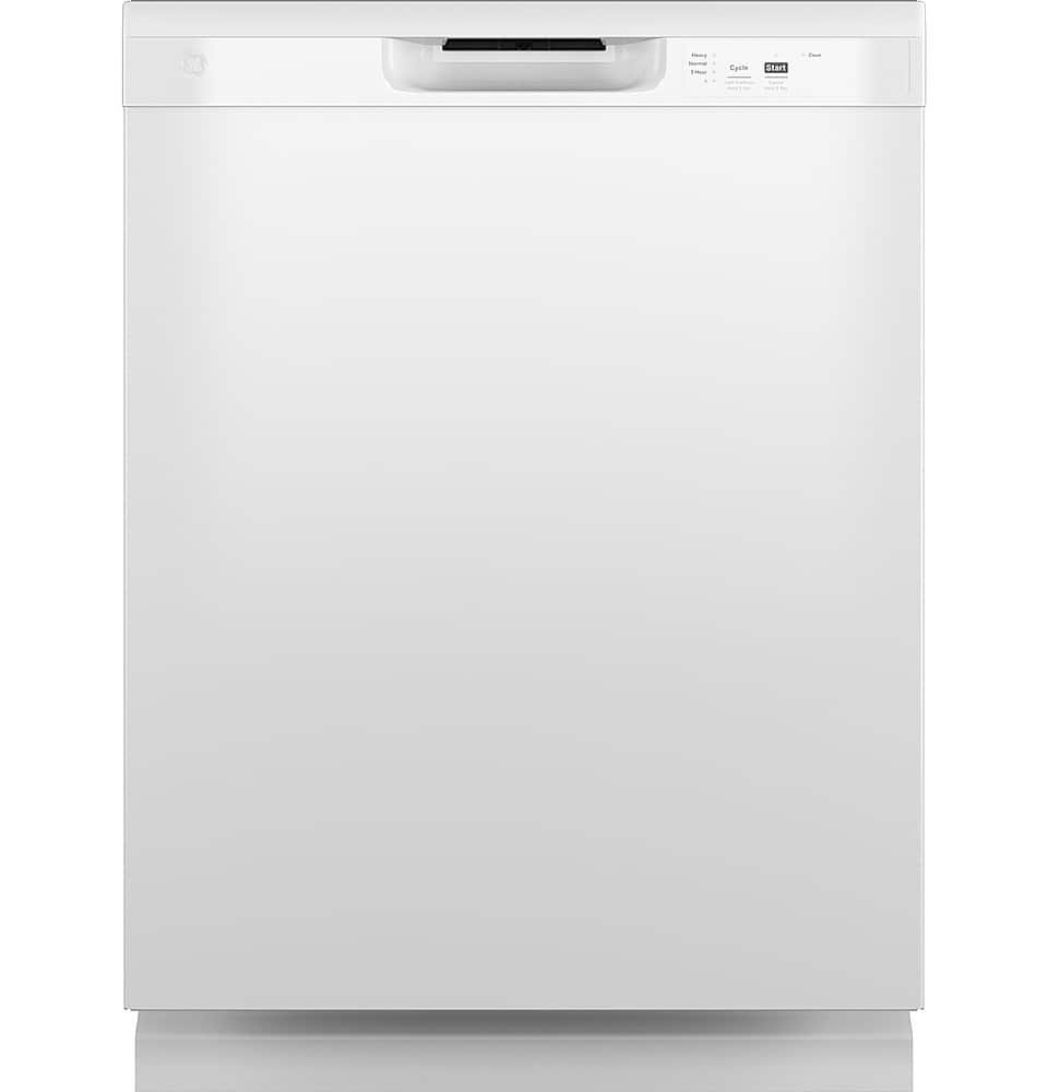 6452934_sd.jpg GE – 24″ Front Control Built-In Plastic Tub Dishwasher with Extra Heavy Duty Wash Cycle and 60dBA – White - Image 1