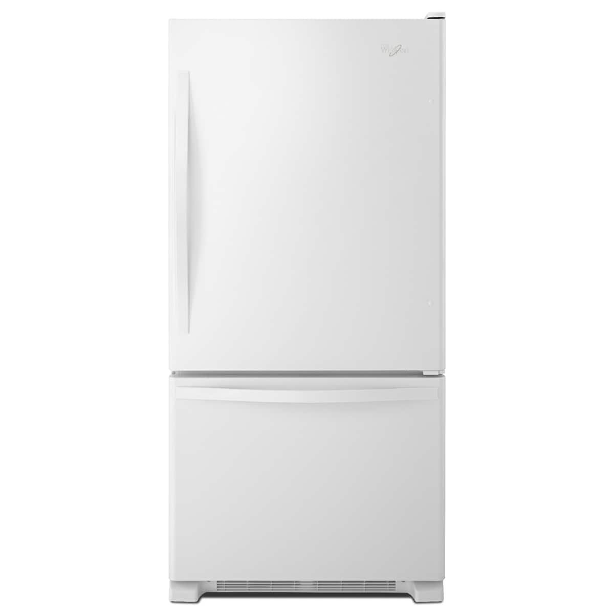 64610eb9-97ef-4bc2-bca7-8d1d6780d41c.jpg Whirlpool – 33 in. Wide 22 cu. ft. Bottom-Freezer Refrigerator with SpillGuard Glass Shelves – White on White - Image 1