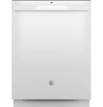 GE – 24″ Top Control Built-In Plastic Tub Dishwasher with Sanitize Cycle and 52 dBA – White