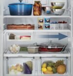 GE – 33 in. Wide 24.8 Cu. Ft. Bottom-Freezer Refrigerator with Sliding Snack Drawer – Stainless Steel - Image 4
