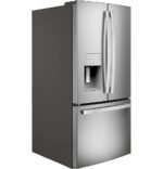 GE – 33 in. Wide 23.7 Cu. Ft. French Door Refrigerator with Space Saving Ice Maker – Stainless Steel - Image 5
