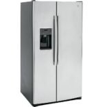 GE – 36 in. Wide 25.3 Cu. Ft. Side-by-Side Refrigerator with External Ice & Water Dispenser – Stainless Steel - Image 3