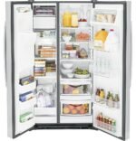 GE – 36 in. Wide 25.3 Cu. Ft. Side-by-Side Refrigerator with External Ice & Water Dispenser – Stainless Steel - Image 5