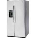 GE – 36 in. Wide 25.3 Cu. Ft. Side-by-Side Refrigerator with External Ice & Water Dispenser – Stainless Steel - Image 4