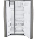 GE – 33 in. Wide 23.0 Cu. Ft. Side-by-Side Refrigerator with External Ice & Water Dispenser – Slate - Image 6