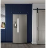 GE – 33 in. Wide 23.0 Cu. Ft. Side-by-Side Refrigerator with External Ice & Water Dispenser – Slate - Image 7