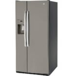 GE – 33 in. Wide 23.0 Cu. Ft. Side-by-Side Refrigerator with External Ice & Water Dispenser – Slate - Image 4