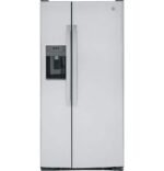 GE – 33 in. Wide 23.0 Cu. Ft. Side-by-Side Refrigerator with External Ice & Water Dispenser – Stainless Steel