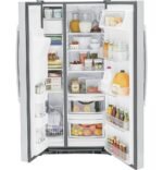 GE – 33 in. Wide 23.0 Cu. Ft. Side-by-Side Refrigerator with External Ice & Water Dispenser – Stainless Steel - Image 5
