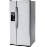 GE – 33 in. Wide 23.0 Cu. Ft. Side-by-Side Refrigerator with External Ice & Water Dispenser – Stainless Steel - Image 4