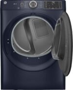 GE – 7.8 Cu. Ft. Stackable Smart Electric Dryer with Sanitize Cycle – Sapphire Blue - Image 7