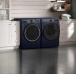 GE – 7.8 Cu. Ft. Stackable Smart Electric Dryer with Sanitize Cycle – Sapphire Blue - Image 4
