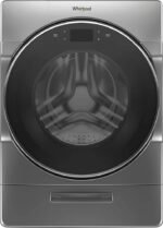 Whirlpool – 5.0 Cu. Ft. High Efficiency Front Load Washer with Steam and Load & Go XL Dispenser – Chrome Shadow