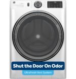 GE – 4.8 Cu. Ft. High-Efficiency Stackable Smart Front Load Washer w/ Odorblock Ultra Fresh Vent System & Microban Technology – White - Image 2